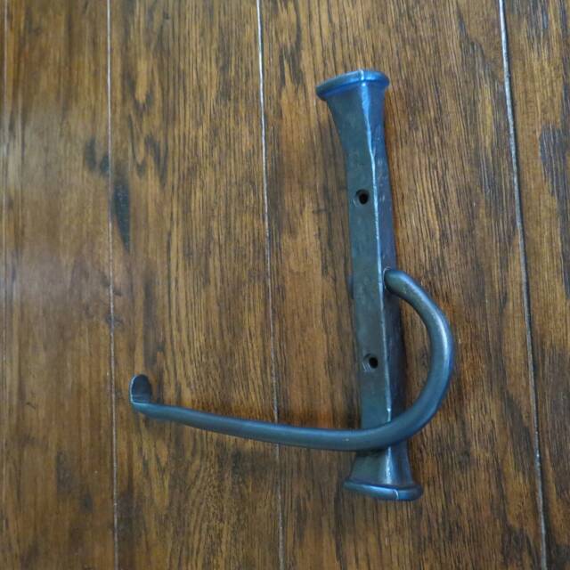 Rustic Hand Forged Hammered Square Toilet Paper Holder - image 1