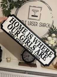 70cm Long - Home Is Where My Girls Are - Street Sign 3D Look Personalised Wall Mdf Gift Upto 12 Names Laser Cut Home Decor - thumbnail 1
