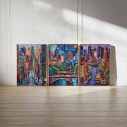 Set Of 3 Melbourne Poster Set, Australian Travel Prints, Australia Art, Decor, Oceania Wall Art - thumbnail 2