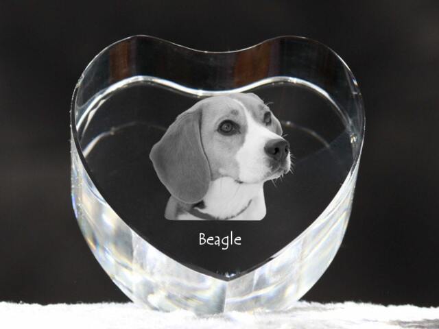 Beagle, Crystal Heart With Dog, Souvenir, Decoration, Limited Edition, Collection - image 1