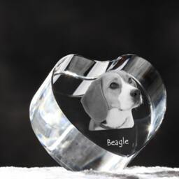 Beagle, Crystal Heart With Dog, Souvenir, Decoration, Limited Edition, Collection - thumbnail 3