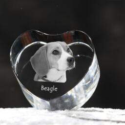 Beagle, Crystal Heart With Dog, Souvenir, Decoration, Limited Edition, Collection - thumbnail 2