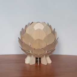 Newtable Lamp, Artichoke Light, Acorn Light, Wooden Desk Lamp, Bedside Table Lamp, Hop Light, Plywood Lamp, Pine Cone Lamp - thumbnail 2
