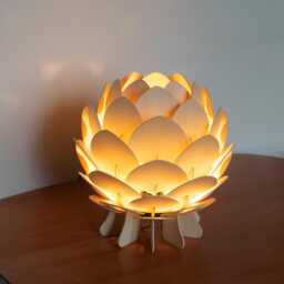 Newtable Lamp, Artichoke Light, Acorn Light, Wooden Desk Lamp, Bedside Table Lamp, Hop Light, Plywood Lamp, Pine Cone Lamp - thumbnail 1