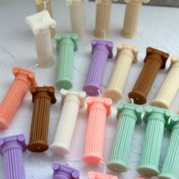 Mini Roman Column Candle, Soy Wax Pillar, Home Decor - thumbnail 3
