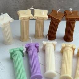 Mini Roman Column Candle, Soy Wax Pillar, Home Decor - thumbnail 2