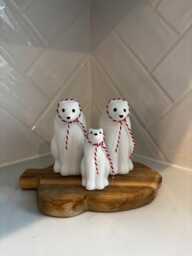 Handmade Concrete Polar Bear Set Christmas Shelf Decoration - thumbnail 1