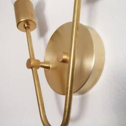 Modern Brass Wall Light - Contemporary Lighting Bathroom Vanity Living Room Minimalist Entryway Bedroom Kitchen - thumbnail 2