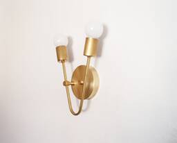 Modern Brass Wall Light - Contemporary Lighting Bathroom Vanity Living Room Minimalist Entryway Bedroom Kitchen