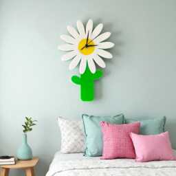 Flower With Stem Shaped Clock - Bespoke Size, Colours & Shapes Made - Engraving Services - thumbnail 2