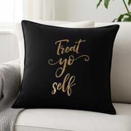 Treat Yo Self Cushion Cover Parks & Rec Gold Vinyl Pillow Cover