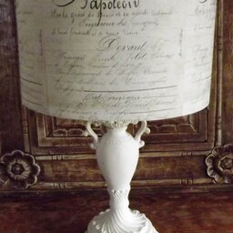 Old Script Lampshade, Distressed Book, Shabby Chic, Fatta Da Mamma - thumbnail 3