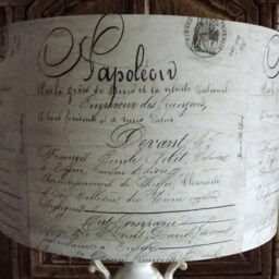 Old Script Lampshade, Distressed Book, Shabby Chic, Fatta Da Mamma - thumbnail 2