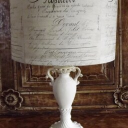 Old Script Lampshade, Distressed Book, Shabby Chic, Fatta Da Mamma - thumbnail 4