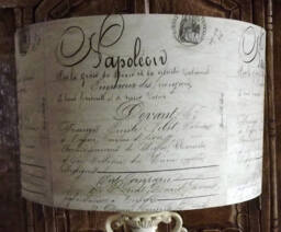 Old Script Lampshade, Distressed Book, Shabby Chic, Fatta Da Mamma
