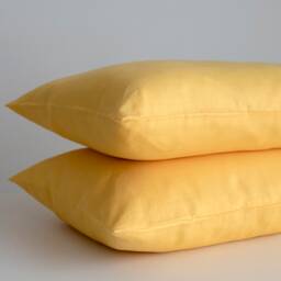 Yellow Linen Pillow Cover, Standard Eu Stonewashed Pillowcase - thumbnail 2