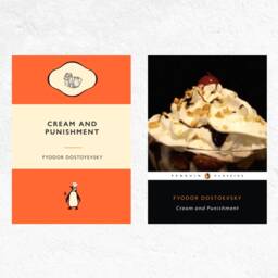 Cream & Punishment Art Print Fyodor Dostoevsky Food Pun Penguin Classic - thumbnail 1