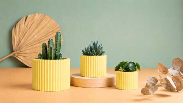 Planter Pot, 3D Printed Cactus, Succulent Planters , Mid Century Idea Gift For Home, Home Decor - image 1