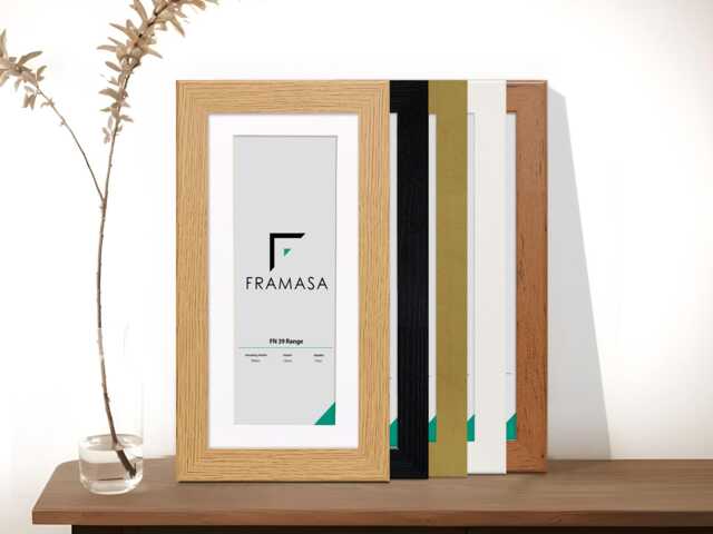 A1, A2, A3, A4, Black & White Picture Frames With Mount - Oak Walnut Photo Frame For Wall Art Modern Panoramic Wedding Gift - image 1