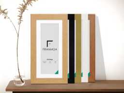 A1, A2, A3, A4, Black & White Picture Frames With Mount - Oak Walnut Photo Frame For Wall Art Modern Panoramic Wedding Gift - thumbnail 1