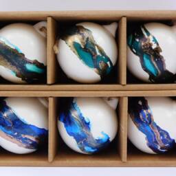 Limited Edition Set Of 3 Baubles, Personalised Ceramic Christmas Tree Baubles. Decorations. Xmas Ornaments, Decor - thumbnail 2