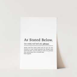 As Stated Below Definition Print, Home Office Wall Art, Funny D??cor, Poster, Email Quote Print - thumbnail 3