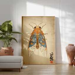 Cicada Yokai Art Print, Japanese Folklore Illustration - thumbnail 3