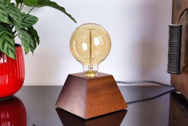 Edison Lamp in Mahogany - Bulb Included Retro & Designer Style - image 1