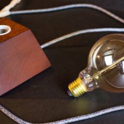 Edison Lamp in Mahogany - Bulb Included Retro & Designer Style - thumbnail 3