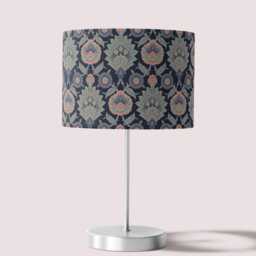 Muhtesem Navy Green Floral Turkish Pattern Print Velvet Lampshade 25cm 30cm 35cm 40cm 45cm -Drum Lamp Shade Handmade Home Decor Ceiling - thumbnail 3