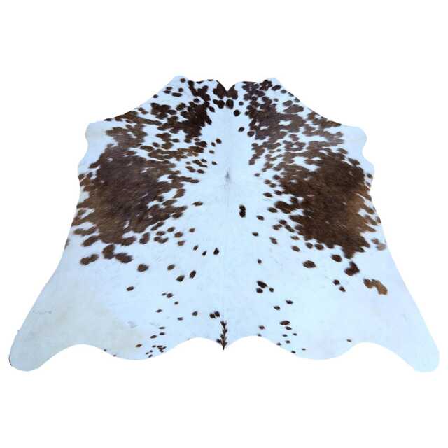 Small Cowhide Decor Rug - Elegant Dark Brown & White Hair-On Leather - image 1