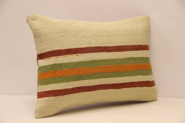 Vintage Turkish Kilim Pillow Accent Sofa Throw Pillows Home Decor 14x20 in - 35x50 cm Boho Pillow Cushion 4Bef-657 - image 1