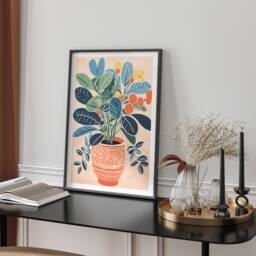 Colourful Vase With Vibrant Flowers Wall Art Print Bold Shapes Modern Floral Poster For Living Room Kitchen Home Decor Gift Botanical Design - thumbnail 1
