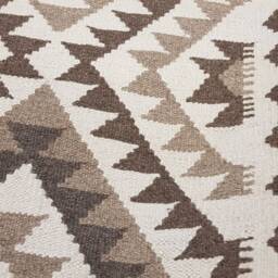 Natural Kilim Rug, Handmade Artisan Afghan Turkish Persian Qashqai Navajo Bohemian Undyed Wool Flatweave Rug 196x70 cm - thumbnail 4
