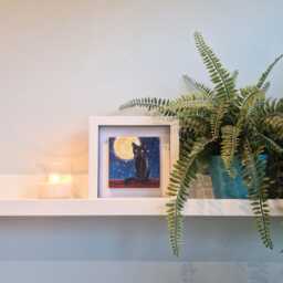 Cat Ceramic Wall Art Mini Framed Housewarming Birthday Gift Home D??cor Picture Black - thumbnail 3