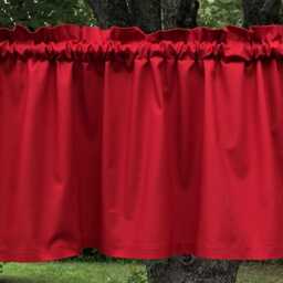 Solid Red Bold Kitchen Curtain - Classic Valance Primary Color Window Treatment - thumbnail 3