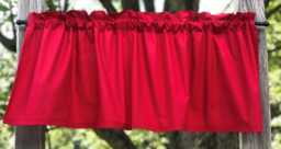 Solid Red Bold Kitchen Curtain - Classic Valance Primary Color Window Treatment - thumbnail 1