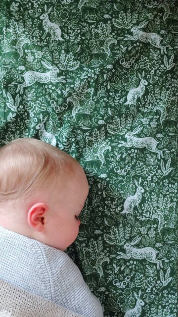 Woodland Crib Sheet Vintage Green Baby Bedding, Changing Pad Cover - image 1