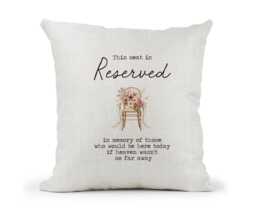 Reserved in Memory Of Loved One Heaven Wedding Chair Cream Canvas Cushion, Scatter Home Decor - thumbnail 1
