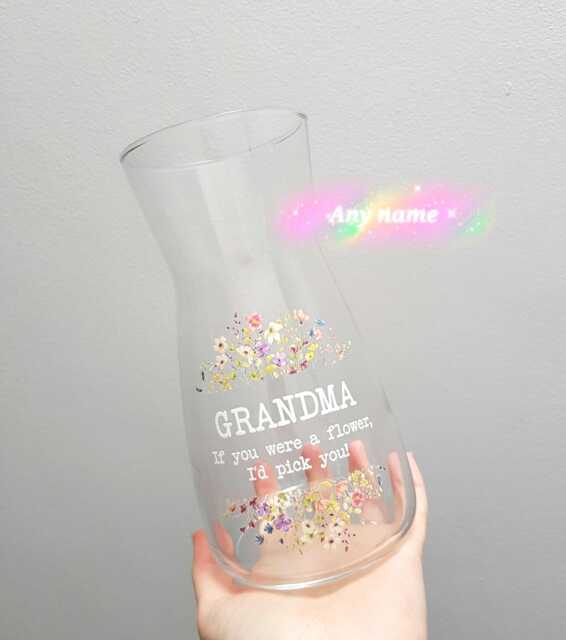 Personalised Glass Vase/Mother's Day Gift/Mum Vase/Mummy Vase/Flower Vase/Mum Gift/Nan Gift/Nanny Gift/Gifts For Her/Flower Jug - image 1