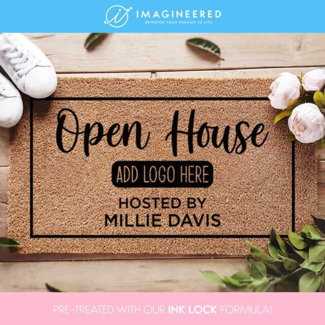 Custom Open House Doormat - Realtor Estate For A Warm & Inviting Entrance Agent Logo Real - image 1