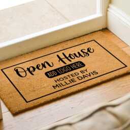 Custom Open House Doormat - Realtor Estate For A Warm & Inviting Entrance Agent Logo Real - thumbnail 2