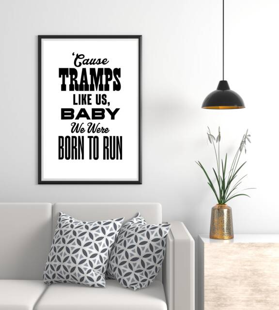 Bruce Springsteen Music Print - Born To Run Inspired Lyric Art, Print, Typographic Thunder Road, Prin - image 1
