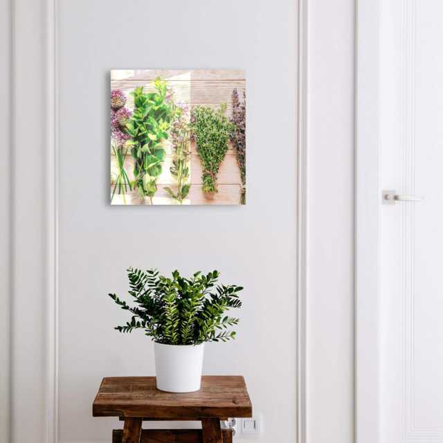 Green Herbs Key Cabinet For Home, Industrial Box, Rustic Flowers & Plants, Lovers Of Nature Freshness - image 1