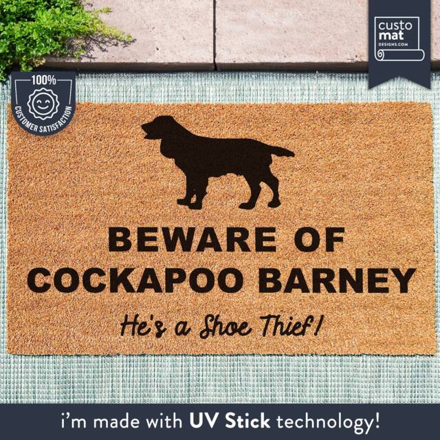 Dog Doormat - Beware Of Personalised Custom Animal Lover Gift - image 1