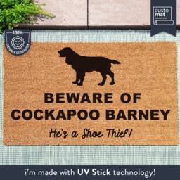 Dog Doormat - Beware Of Personalised Custom Animal Lover Gift - thumbnail 1