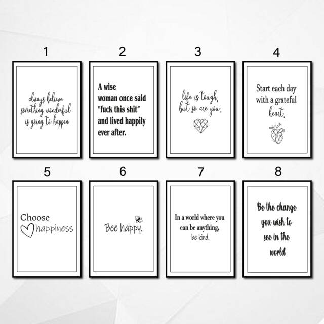 Positivity Quote Print - Motivational Message A3 & A4 Home Decor Positive Prints Minimalist Inspirational Mothers Day Gift - image 1