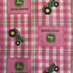 Madiebs John Deere Tractors Pink Check Crib Or Toddler Bed Sheet Set - thumbnail 2