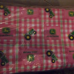 Madiebs John Deere Tractors Pink Check Crib Or Toddler Bed Sheet Set - thumbnail 3