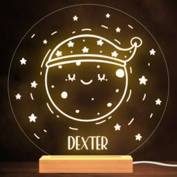 Cute Sleeping Moon Personalised Gift Warm White Lamp Night Light - thumbnail 1